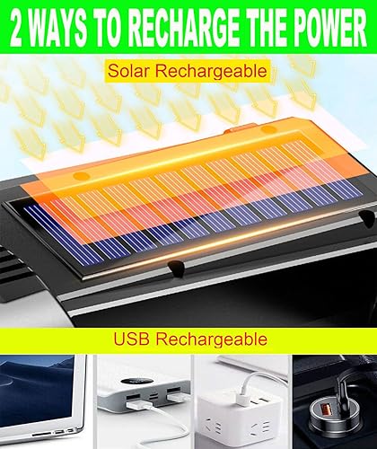 Miniatura 5 de SUYOOULIN Linterna solar LED recargable, súper brillante, 10000 lúmenes, linterna LED de mano, linterna de campamento, luz de trabajo, 5 modos de
