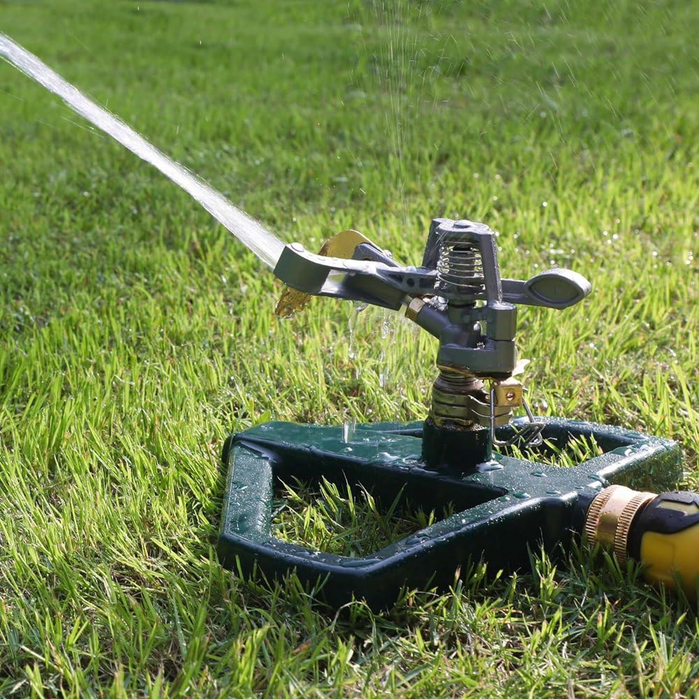 Irrigatore rotante regolabile a 360 gradi, Irrigatore for prato rotante automatico con testa regolabile in lega di zinco for giardino
