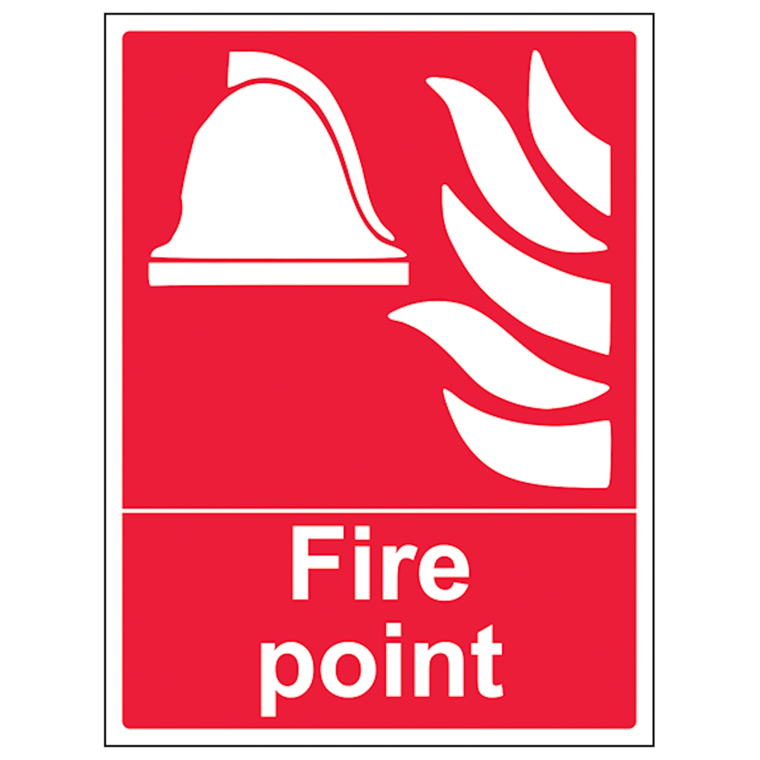 V Safety Fire Point - Portrait 300 x 400mm - 3mm Aluminium Composite Safety Sign