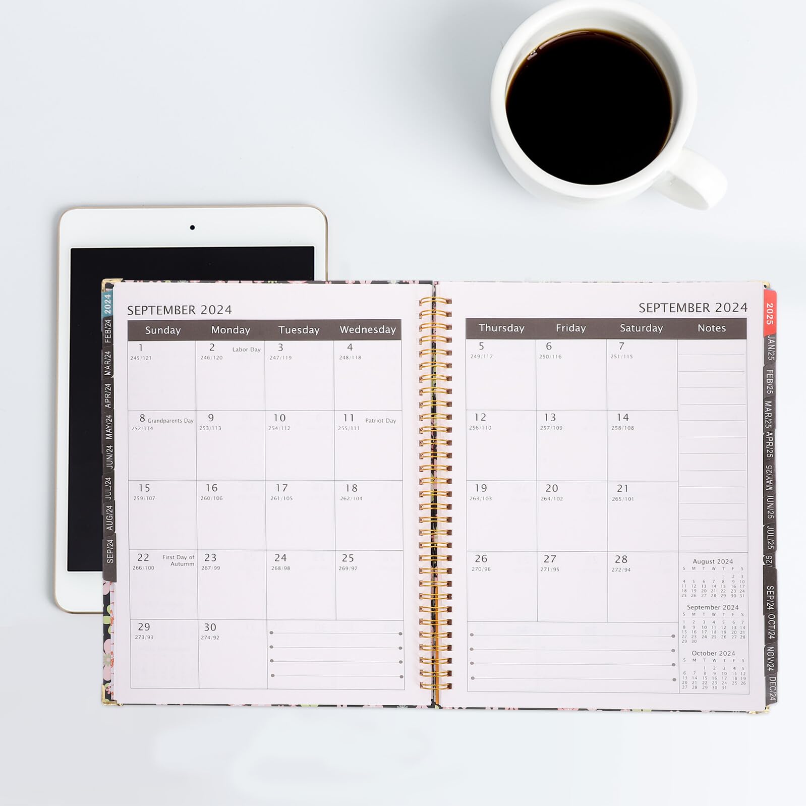 Gatuida Planner Portatile Notebook Calendario e Agenda Inglese Taccuino Spirale per Studio e Ufficio Agenda Scuola e Organizzatore Personale