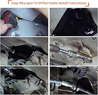 Vista 7 de Vínculo de cambio de cable de caja de transferencia de mejora, compatible con Jeep Wrangler TJ 1997-2006, cable resistente, se adapta a la caja