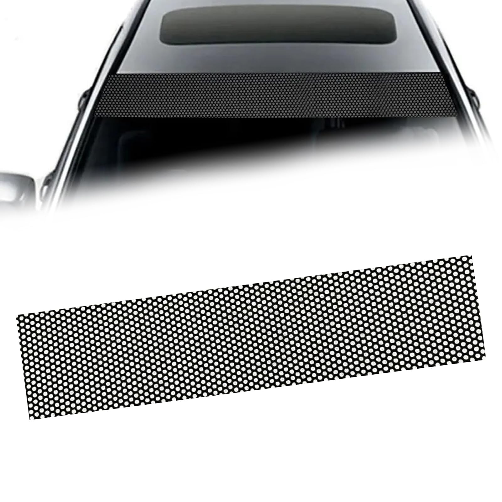 RIMENGDAN Car Windshield Sticker Sunstrip Film for Audi Q2 Q3 Q5 Q7 Q8, Front Windscreen Sunshade Film Sticker Car Sun Visor Strip Window Tint Film,A
