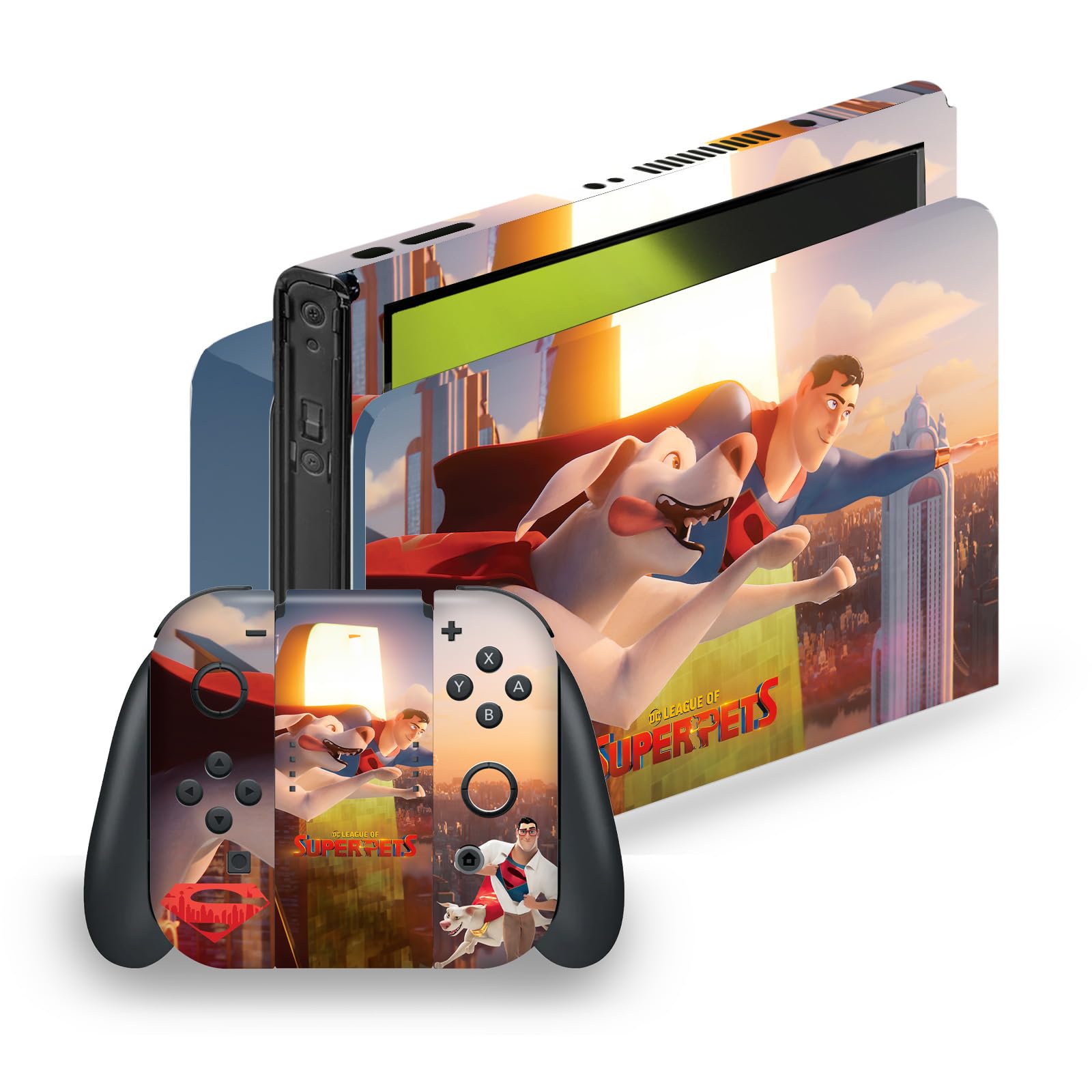 Couverture vinyle Switch OLED DC Super Pets : protège des scratchs et traces de doigts - 7