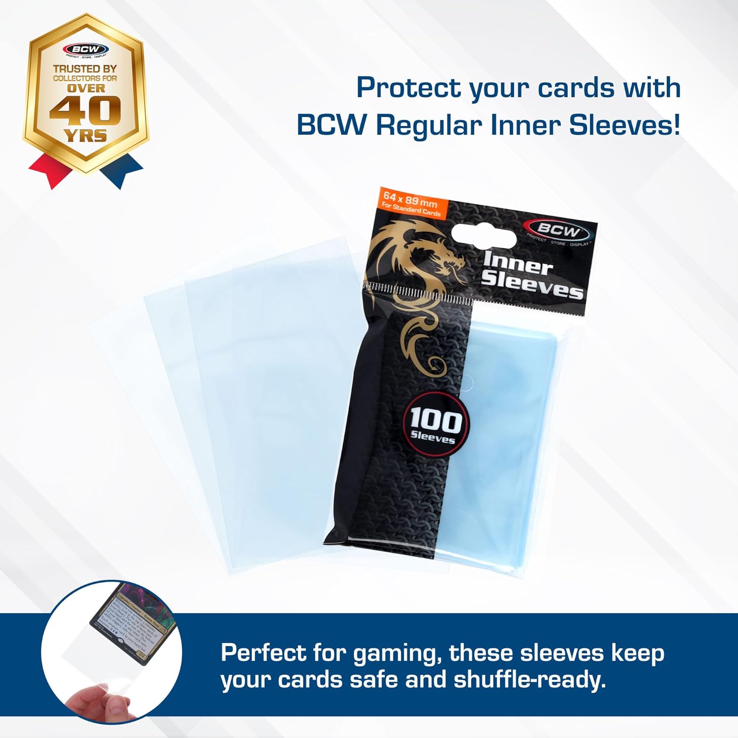 BCW Spectrum Regular Inner Sleeves – 1000 Count | TCG Inner Sleeves for MTG, Pokémon & Trading Cards | Fits Inner Card Sleeves for Double Protection | Clear Acid-Free
