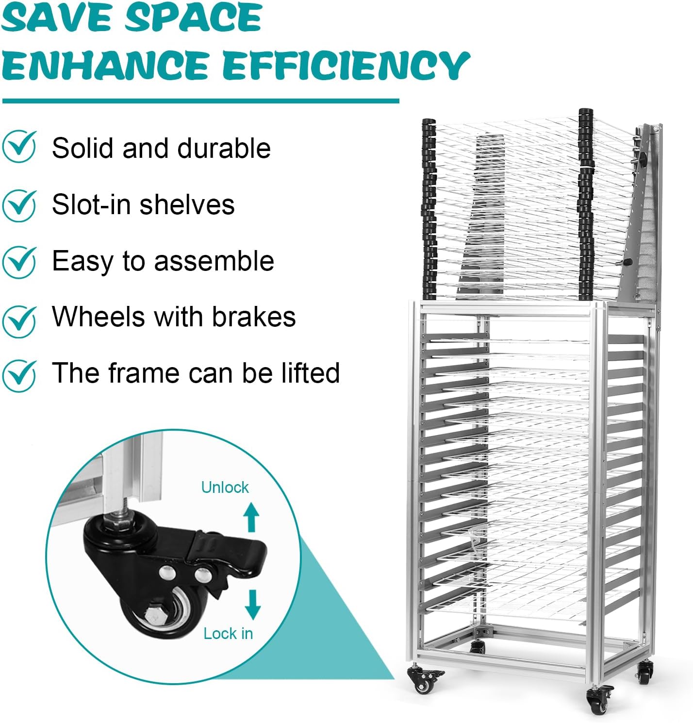 30-Layer Multi-Function Storage Rack Floor-Standing Project Dry Holder Large Capacity for Classroom Studio