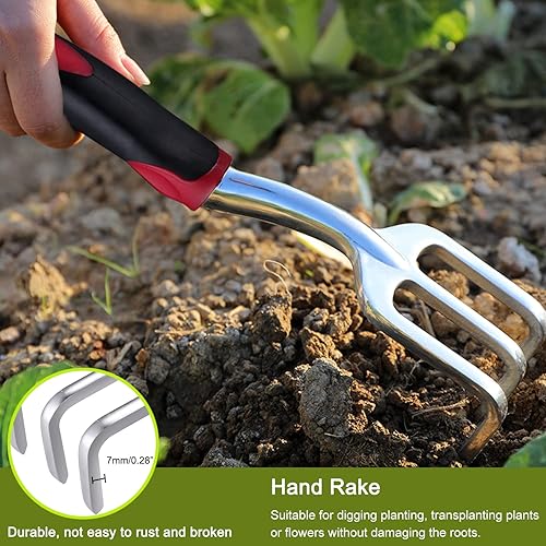 Miniatura 8 de FANHAO Herramientas de jardinería resistentes de 3 piezas + varita de manguera de jardín con control de pulgar