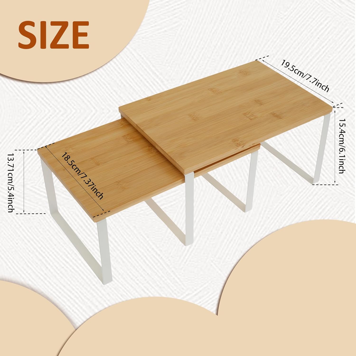 2Pcs Cabinet Organizer Shelf, Modern Kitchen Counter Shelf, Adjustable Shelf for Kitchen Cabinet Pantry Countertop