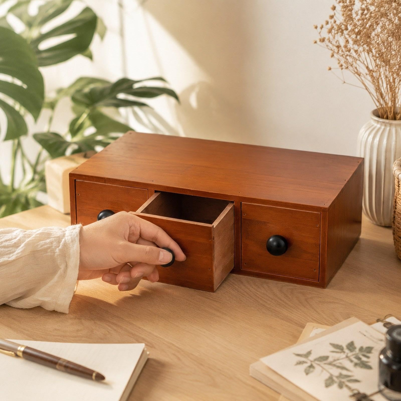 Organizzatore da scrivania con cassetti, portaoggetti da tavolo, scatola organizer creativa e versatile con cassetti per scrivania, 3 Cassetto