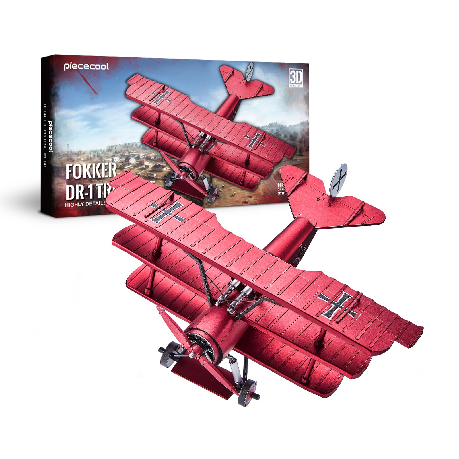 Amazon.com: Piececool 3D Metal Puzzles for Adults, Fokker Dr-1