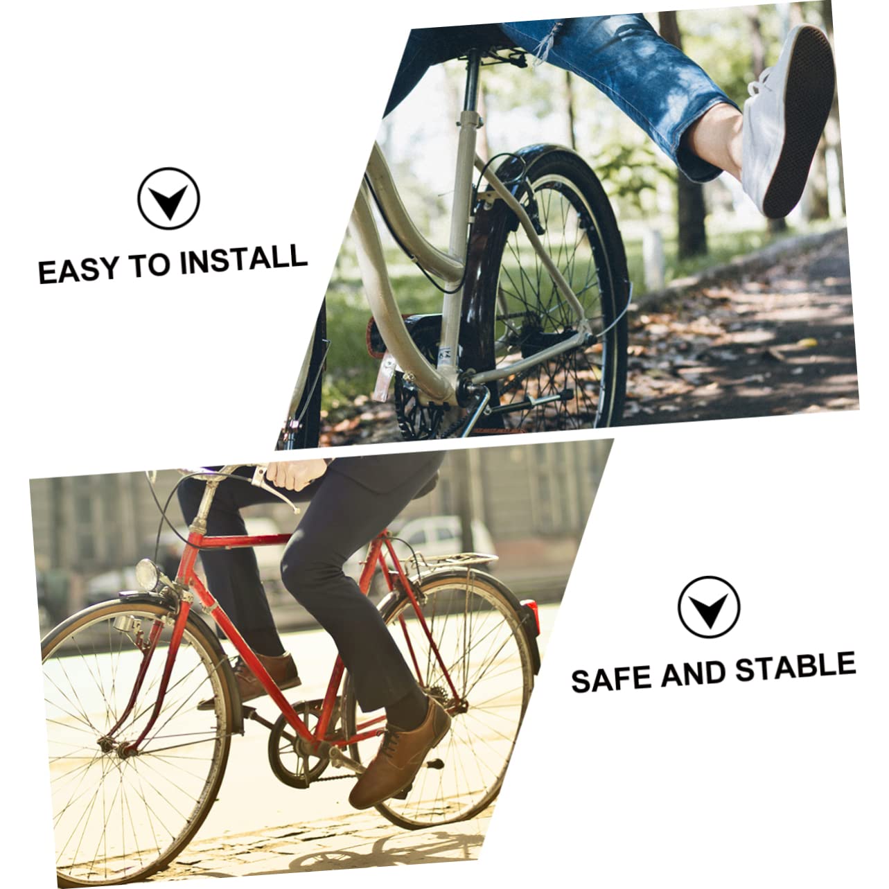 Béquille de Vélo 20 Pouces Double Support de Stationnement Argenté