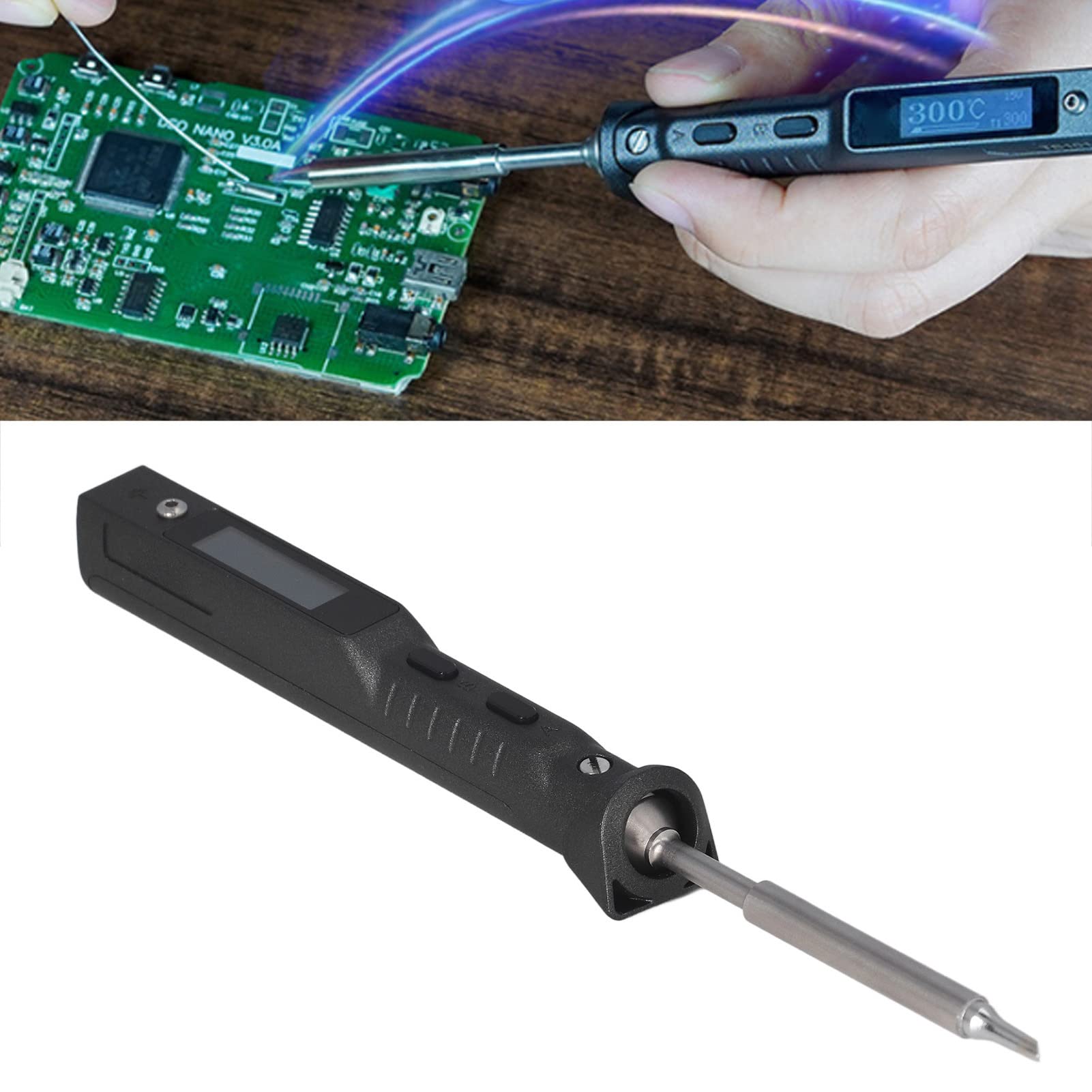 Elektrisches L?tset, Mini przenośny cyfrowy elektryczny L?tkolben L?tset, Ts100 DC 12V-24V 65 Watt L?tkolbenspitze