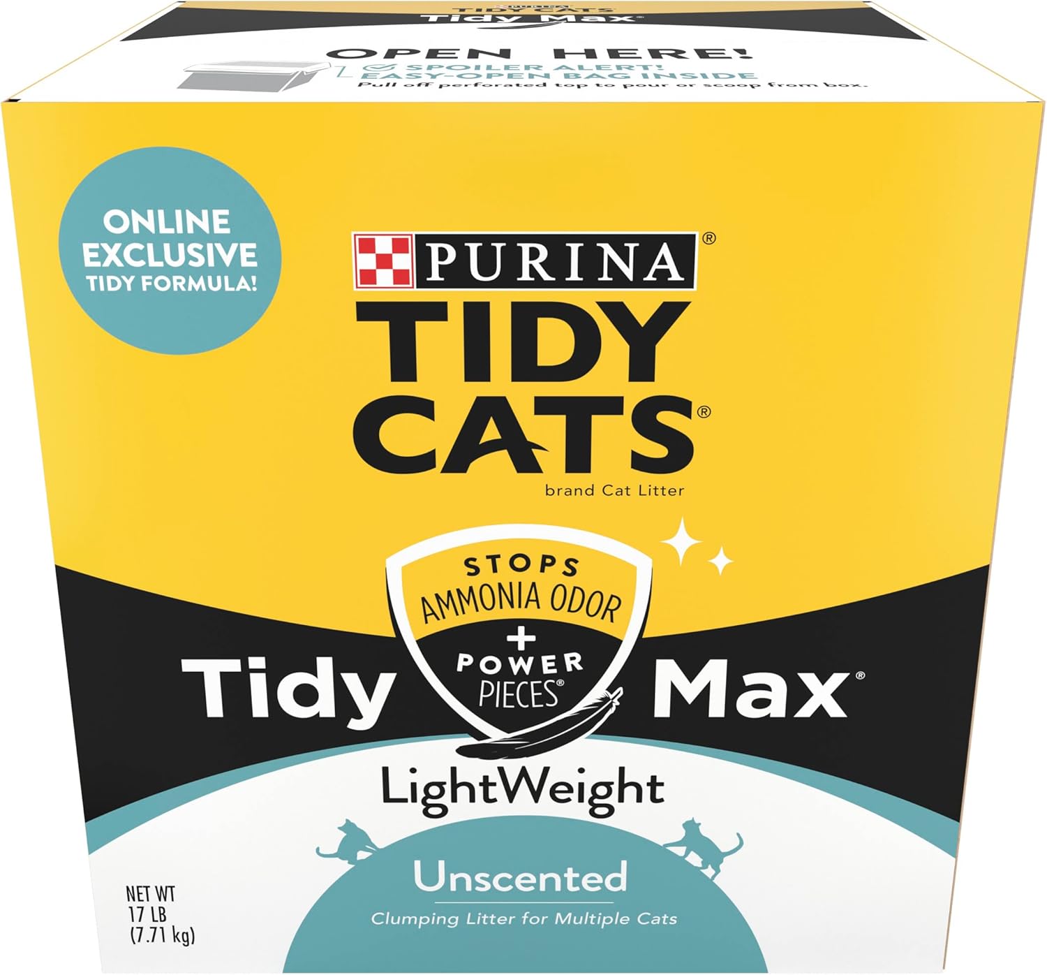 Tidy Cats Tidy Max Lightweight Unscented Cat Litter Clumping Formula – 17 lb. Box