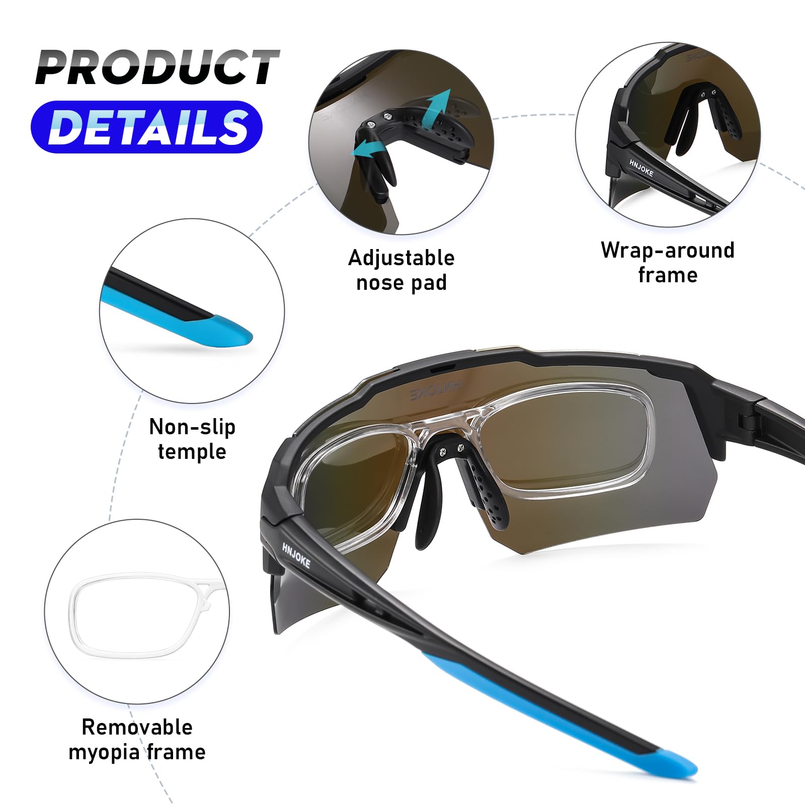 Occhiali da sole sportivi polarizzati Protezione UV 400 per donne uomini ciclismo corsa
