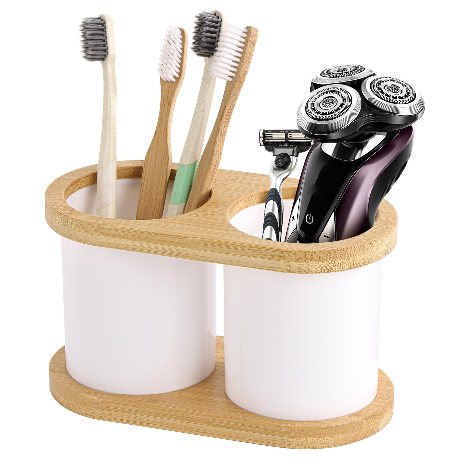Organiseur comptoir salle de bain anti-humidité pour 2 brosses