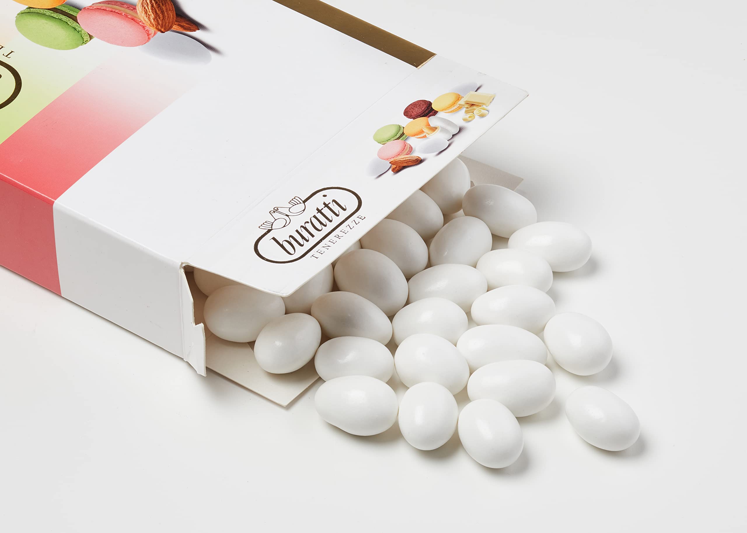 Buratti Confetti Tenerezze Macarons Aroma Schokoladenüberzogene Mandeln, 1 Stück, TEMR100