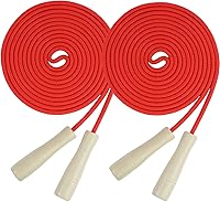 Vista 1 de Double Dutch Jump Rope 16 ft 2 Pack, Adjustable Long Skipping Rope with Wooden Handle, Multiplayer Team Jumping Rope for Kids Adults, Long Enough