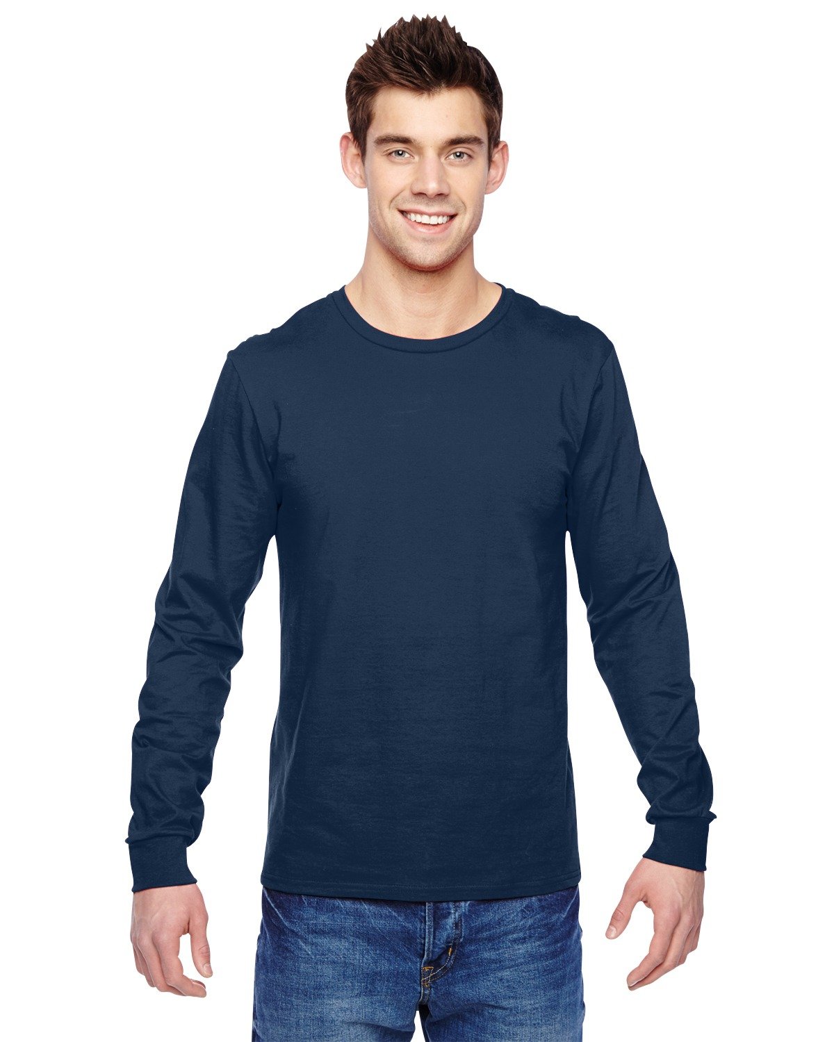 Fruit Of The Loom Men's J Navy Sflr Fl Sflr 4.7 Oz Sofspun Ls Tee 2XL