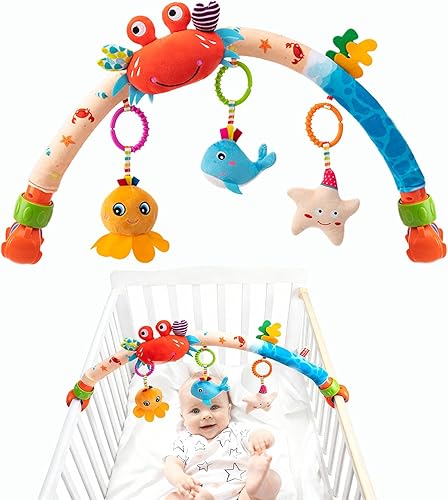 Miniatura 11 de Pau1Hami1ton Juguetes de arco de cochecito de bebé, juguetes de asiento de automóvil, barra de juguete rebotador/móvil para moisés, juguetes