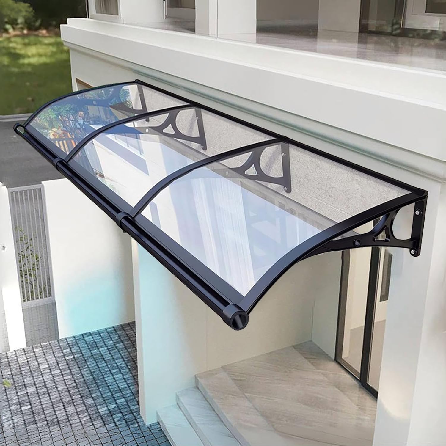 新品(未使用)_屋根庇 ひさし 雨よけ サンシェード オーニング屋根ひ(2個)