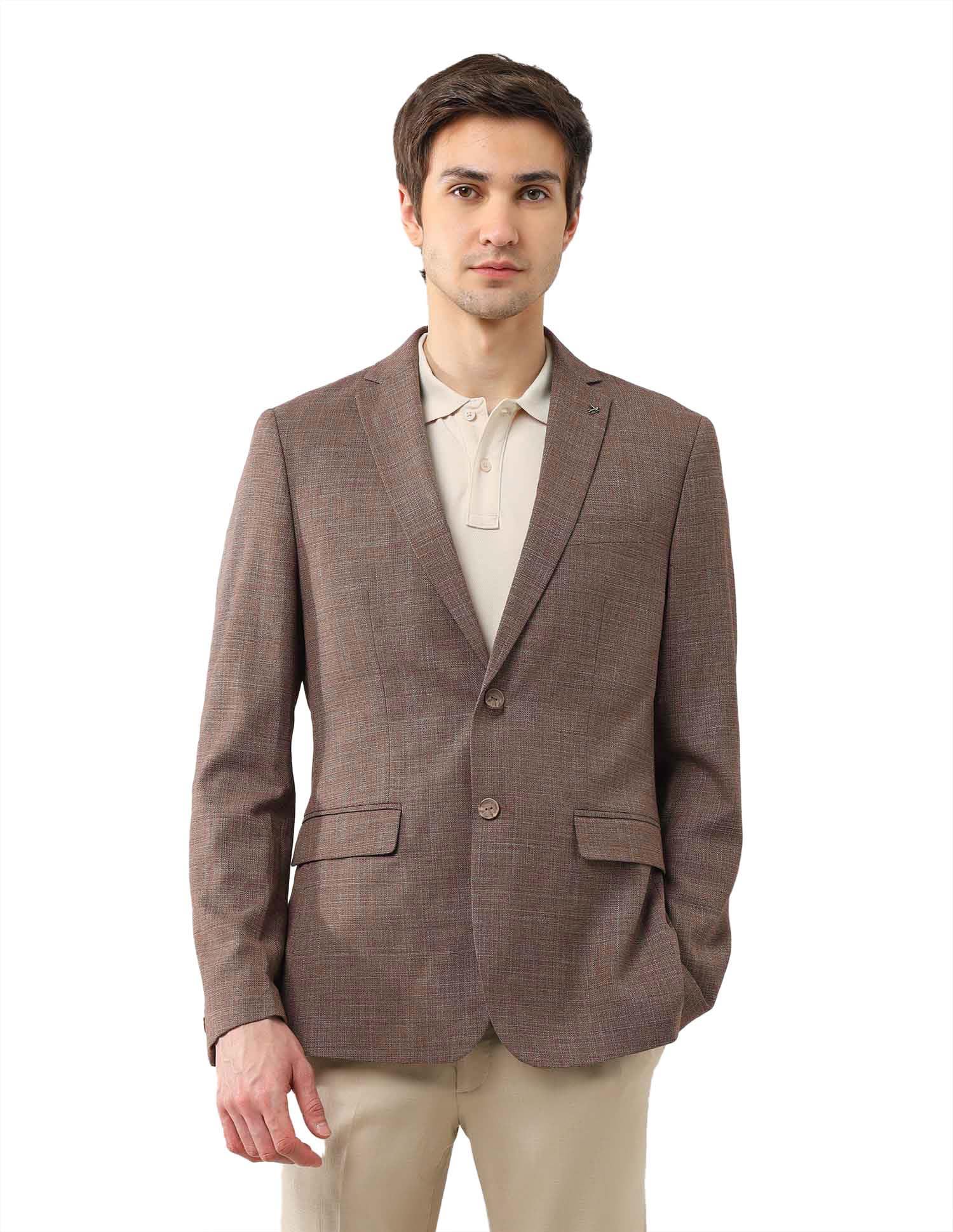 Men's Zero Calorie Slim Fit Textured Blazer-image-31