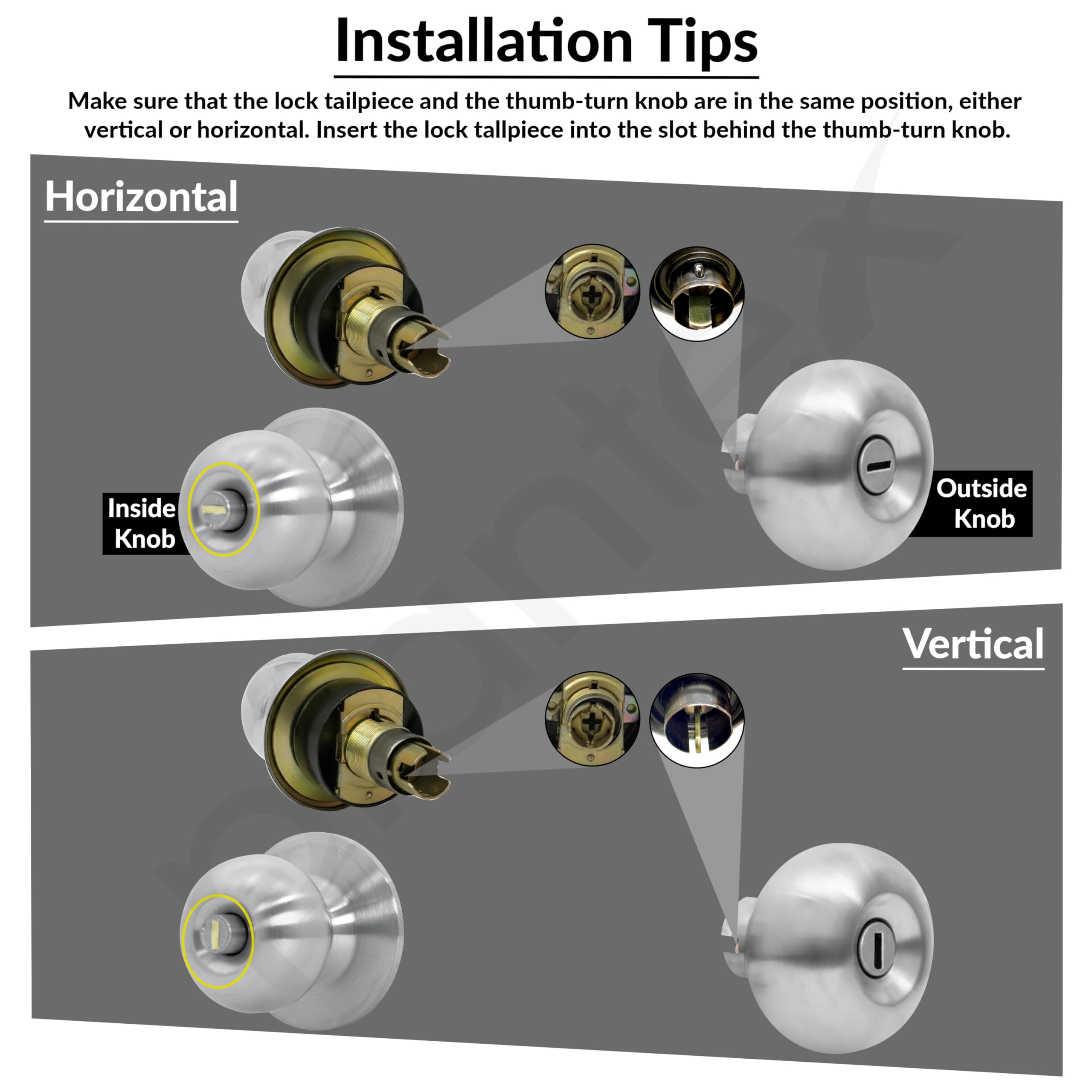 Plantex Bathroom Door Lock - Keyless Cylindrical Lock for Bathroom/Balcony/Tubular Door Knob/Handle (Without Key-Matt) — Amazon image 6