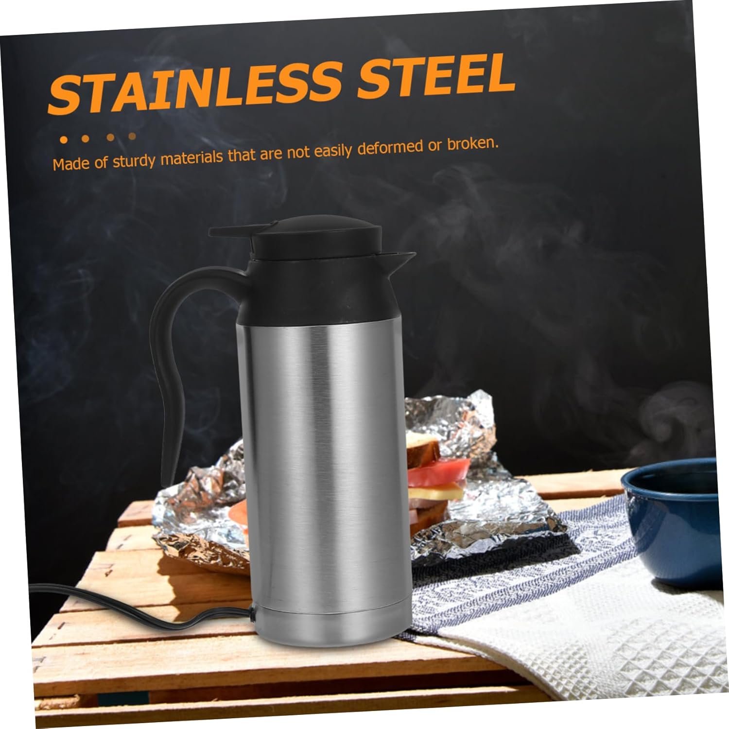 Electric Kettle Large Capacity Stainless Steel Hot Water Boiler Truck Kettle Portable Efficient Heating