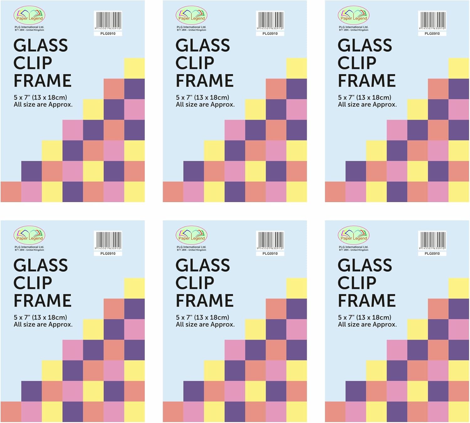 Set of 6 Frameless Clip Frames Glass Picture Frames For Poster