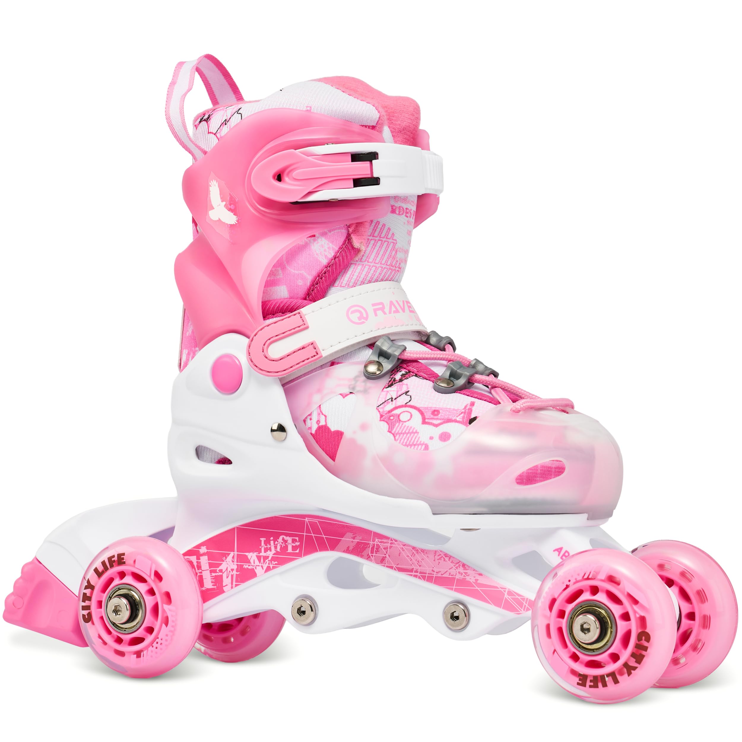 Pattini in linea 3in1 per bambini Triskates/Rollskates Raven Princess