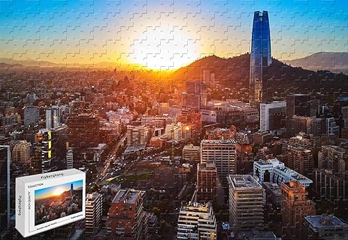 Miniatura 1 de Rompecabezas de 500 piezas  Las Condes Santiago Chile, bonita pintura hecha a mano de madera de 20.6 x 15.1 pulgadas