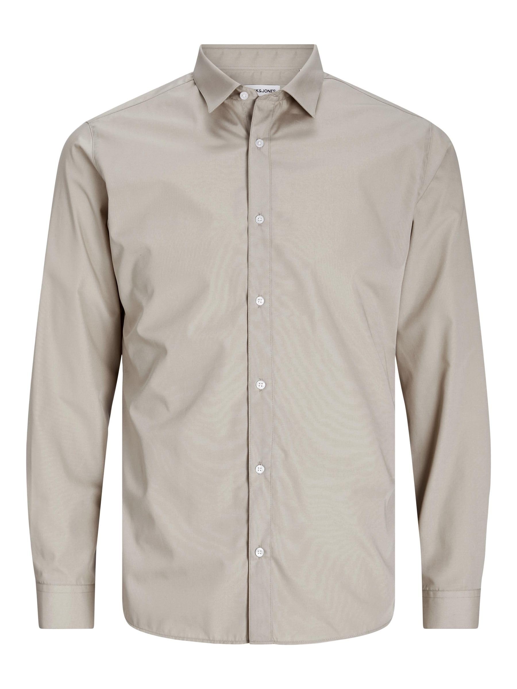 JACK & JONES JJJOE Shirt LS Plain, Pure Cashmere, S