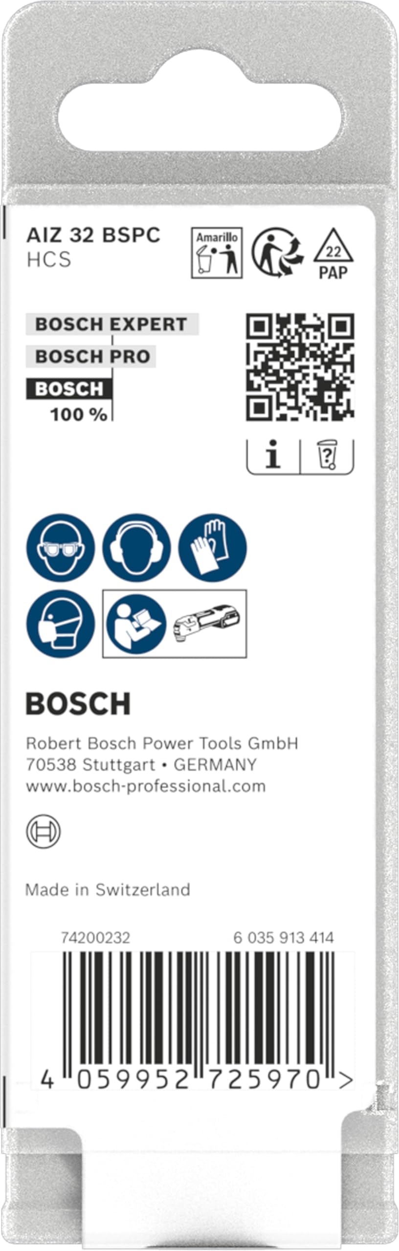 Bosch 10x Brzeszczot do cięcia wgłębnego AIZ 32 BSPC (do Miękkie drewno, Szerokość 32 mm, Professional Akcesoria Narzędzie wielofunkcyjne)