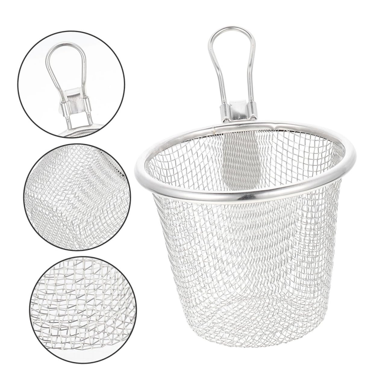 Colador de Malla de Acero Inoxidable con Cuchara y función de Espumadera para Pasta, freír y tamizar Fino en la Cocina