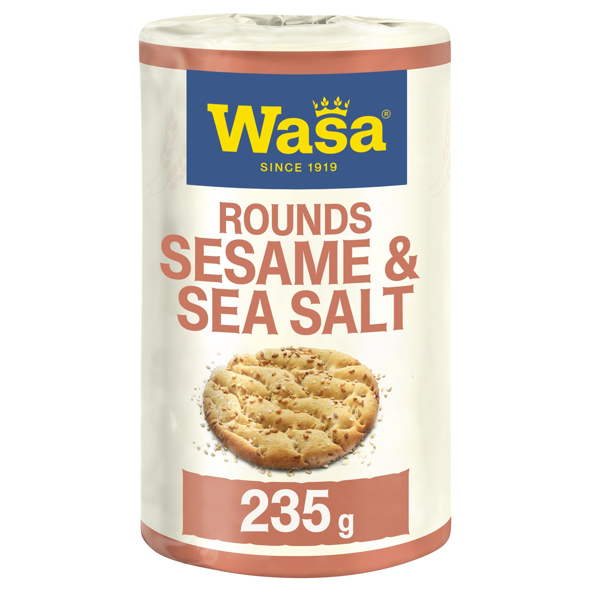 Wasa Tasty Snacks Sesame & Sea Salt Rounds 8x 235g | Rundes Knäckebrot aus Weizen mit Sesam und Meersalz