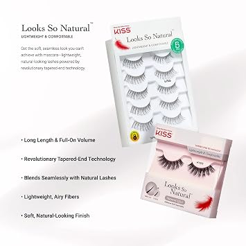 Kiss So Wispy, False Eyelashes,#39;', 12mm, Includes 5 Pairs Of Lashes, Easy to Apply, Reusable Lash Clusters