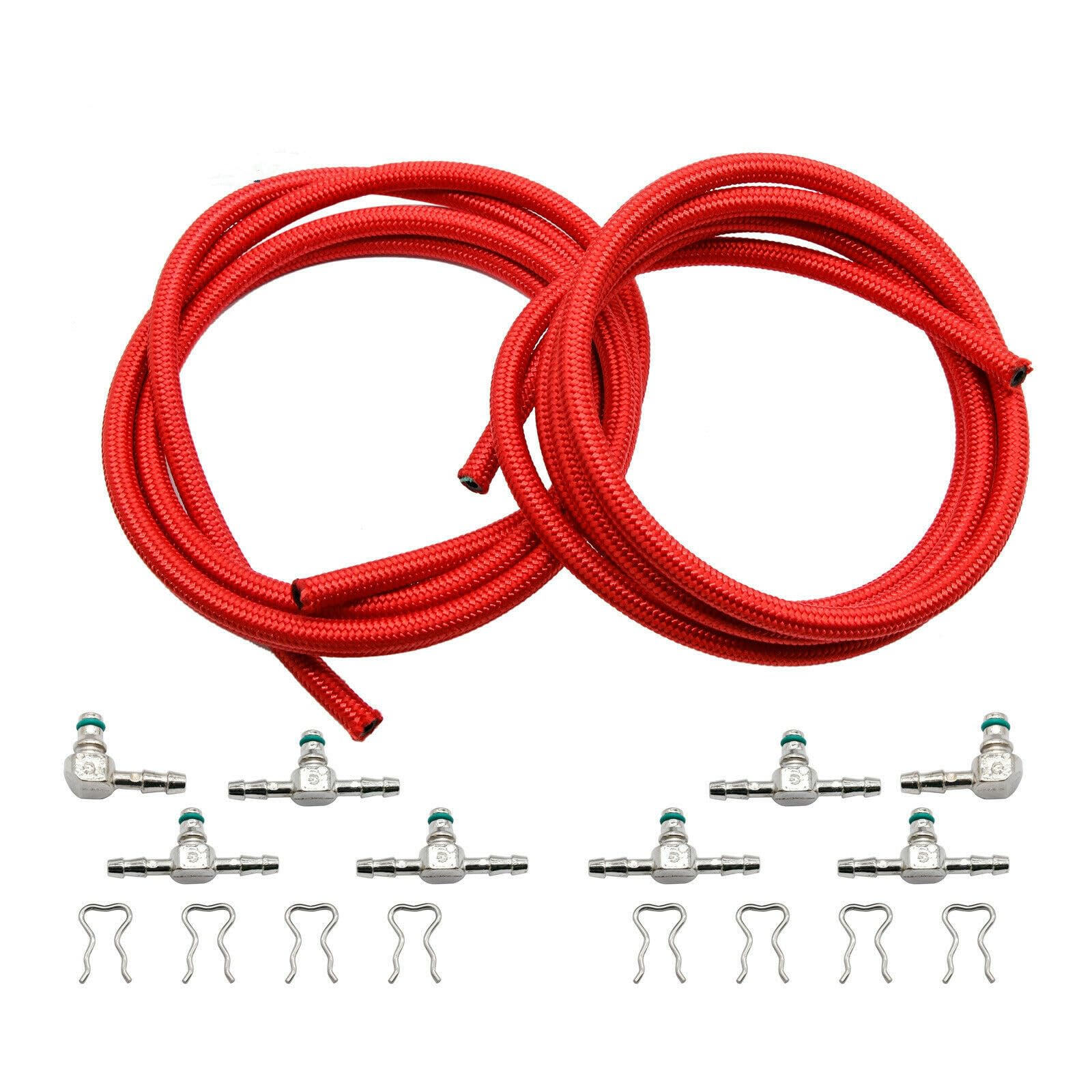 Tubing Return Rail Kit, Fuel Injector Return Line with Fittings Clamps Compatible with Duramax Diesel LLY LMM LBZ 2004-2010, Replaces 97328733, 98062291