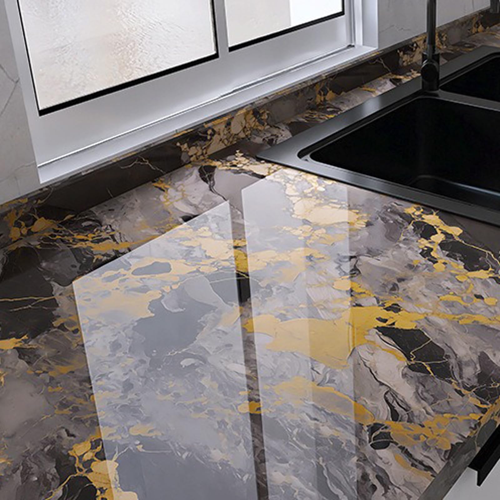 Foelanne Style 6 Back Self Adhesive Wallpaper, Pet Marble Contact Paper 60Cmx5-30M(,60Cm*10M)