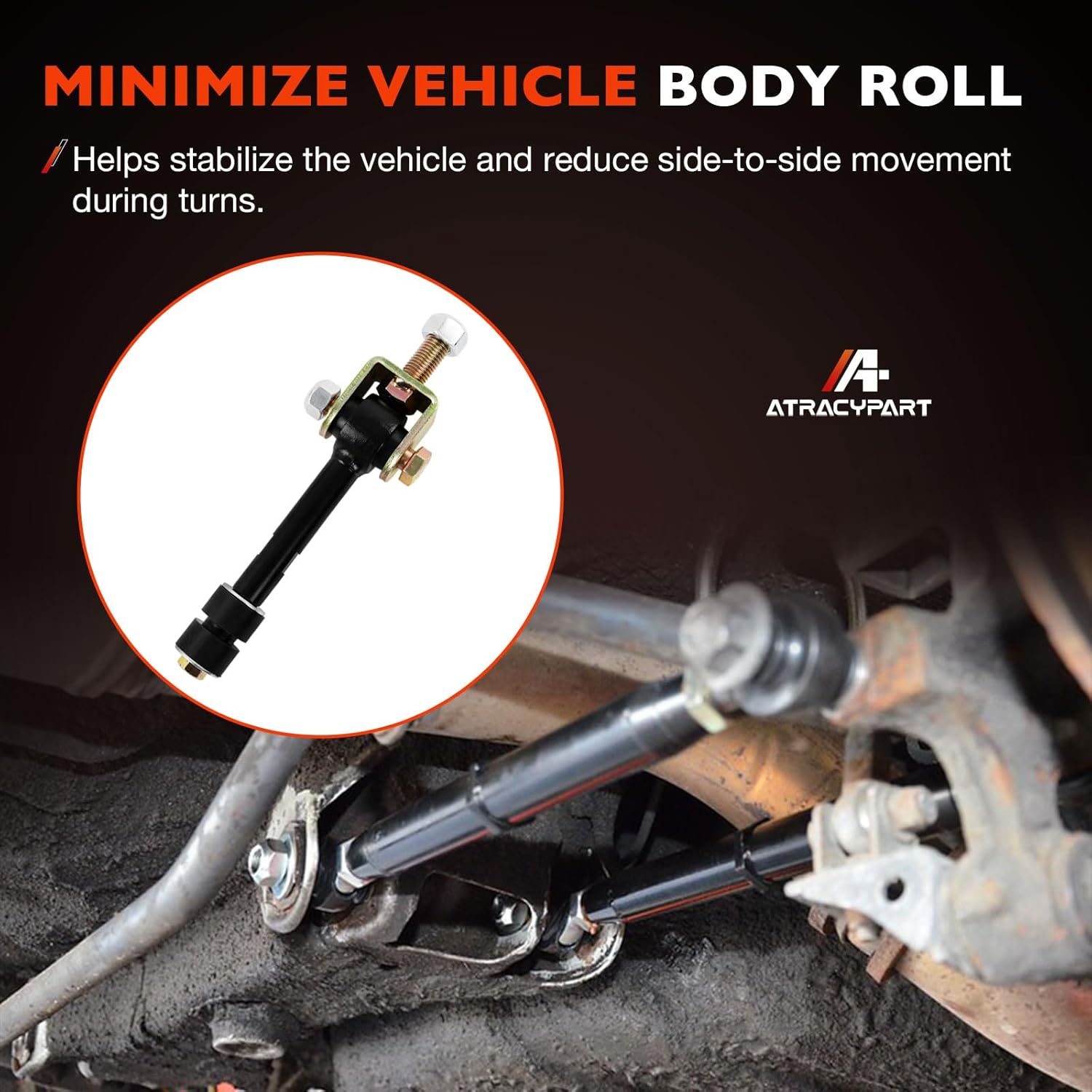 Sway Bar End Links (0-2") Compatible with 1999-2019 Chevy Silverado & GMC Sierra 1500HD 2500HD 3500HD | Heavy Duty Front Suspension Stabilizer Links | Replace# KRSWEL02