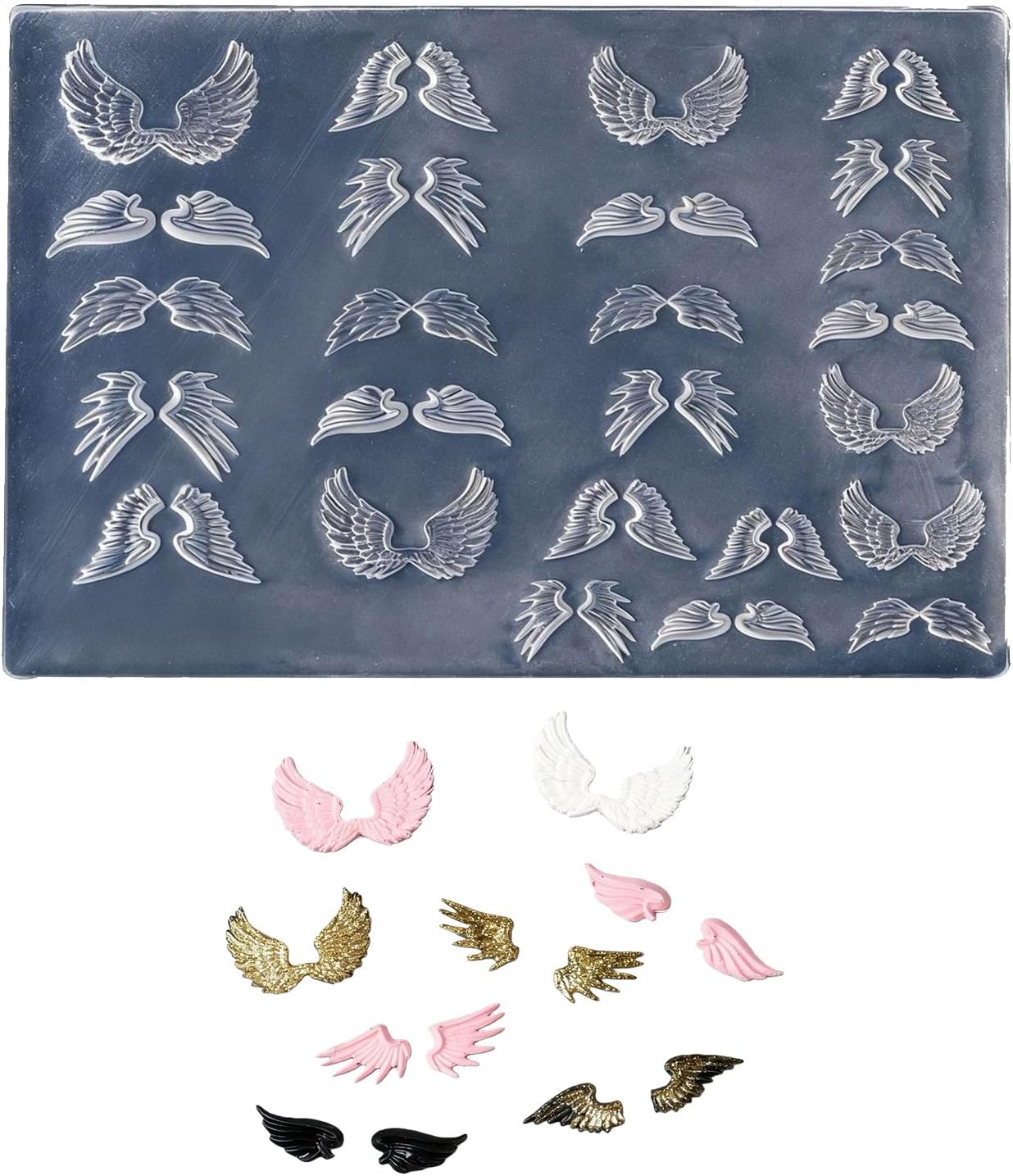 3D Angel Wings Nail Art Silicone Mold, Miniature Charms Template