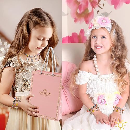 Miniatura 5 de Kit de fabricación de joyas para niñas, unicornios, sirenas, kit para niños de 6, 7, 8, 9, 10, 11 y 12, dijes de cuentas de cristal coloridas, dije,