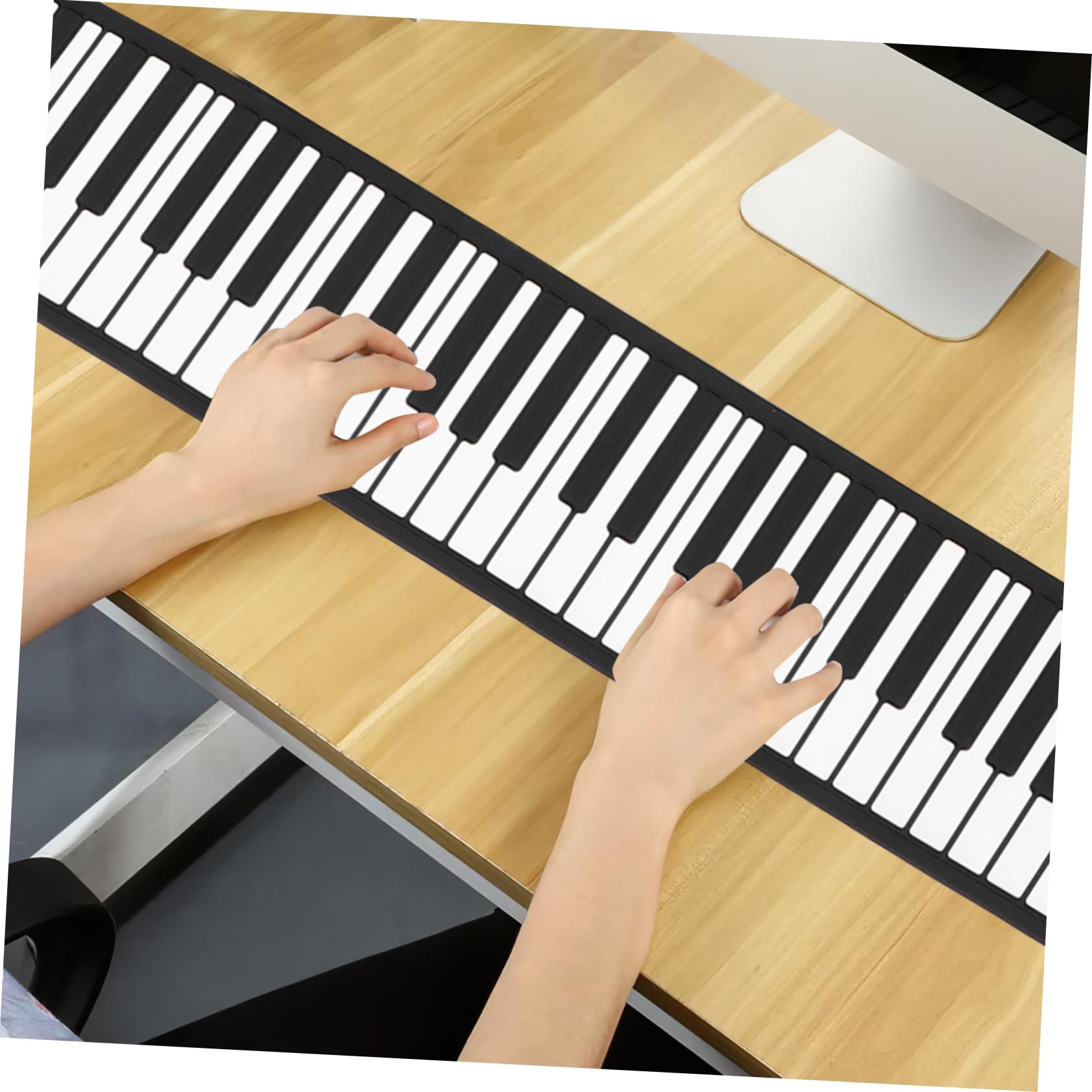 Pianoforte in Silicone con Altoparlante Integrato Portatile Pieghevole 88 Tasti e Alimentazione Usb, Tastiera Elettronica Roll Up per Principianti in Viaggio
