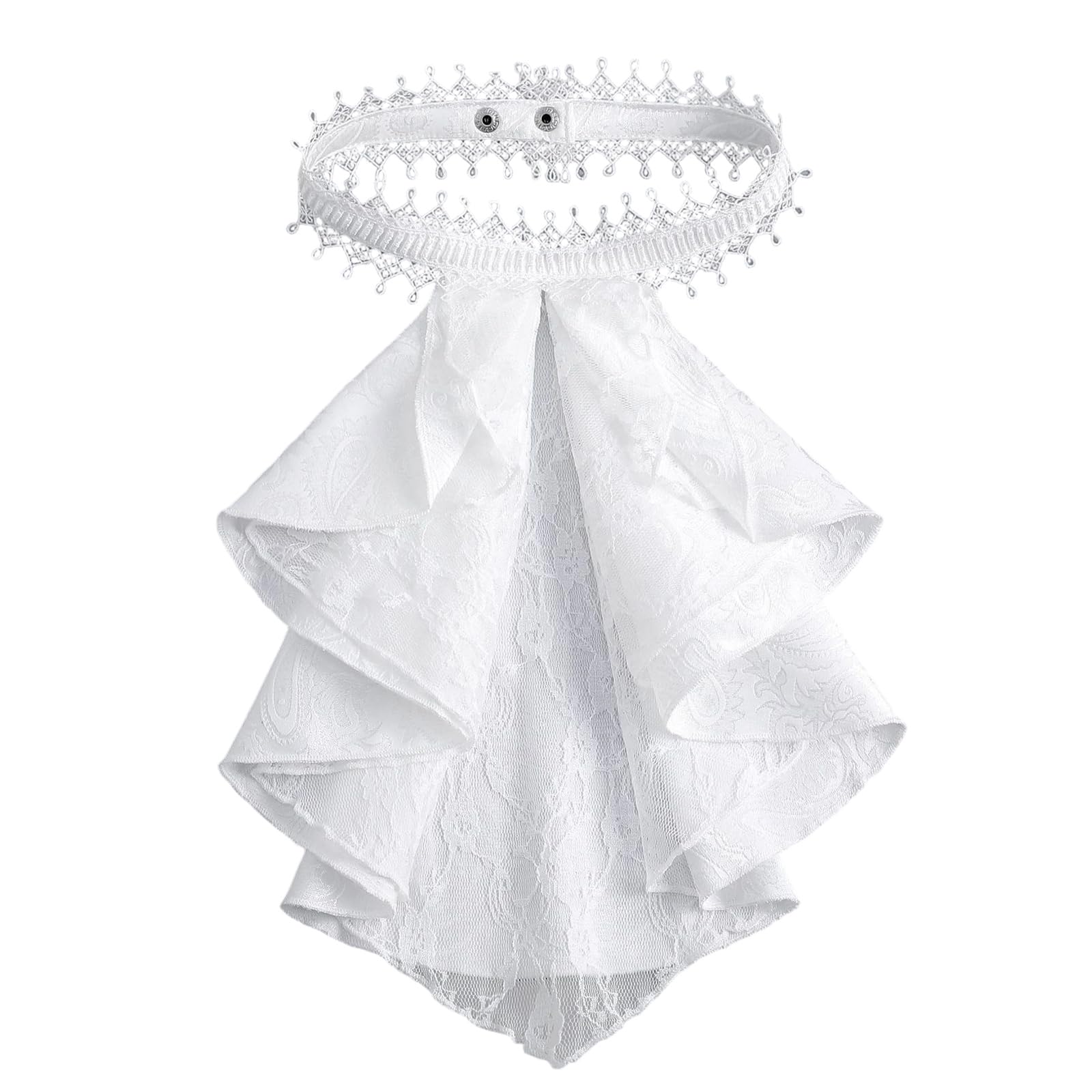 MICFENY Courtstyle Detachable Collar Lace Drape Jabot Neckpiece Decorative Collar for Formal Occasion Punk Styling Accessories