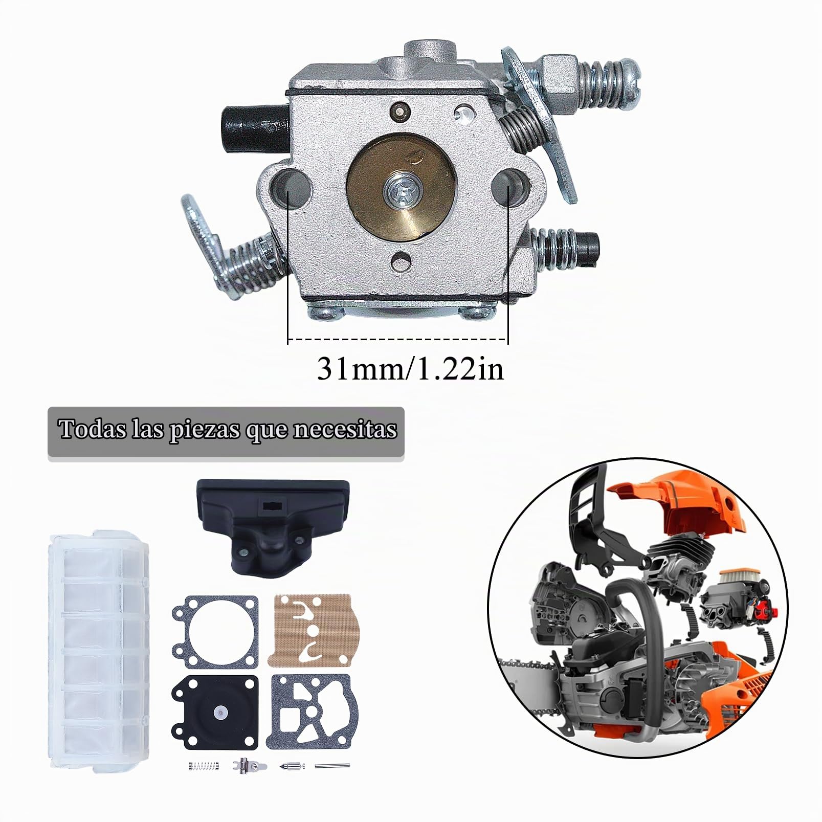 Carburador Filtro de Aire Carb Kit de reparación de Ajuste para STIHL 021 023 025 MS210 MS230 MS250 MS 210 230 250 Repuestos de Motosierra