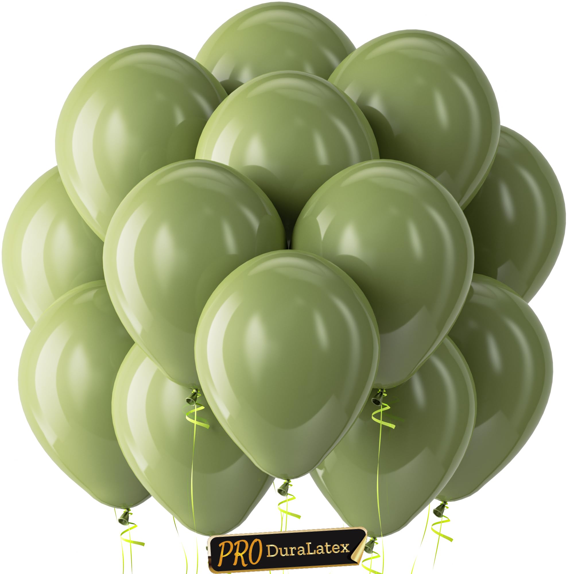 Bezente Pro Duralatex New Sage Green Extra-Thick Balloons 100 Pack 12 inch