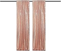 Vista 35 de Cortinas de fondo de lentejuelas negras con purpurina de 2 x 8 pies, 4 paneles para decoración de bodas, fiestas de cumpleaños, despedidas de Negro