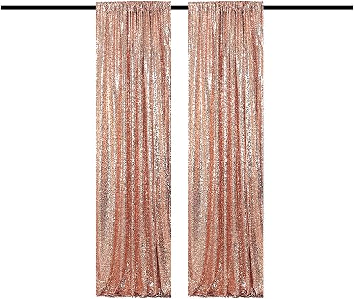 Miniatura 35 de Cortinas de fondo de lentejuelas negras con purpurina de 2 x 8 pies, 4 paneles para decoración de bodas, fiestas de cumpleaños, despedidas de Negro