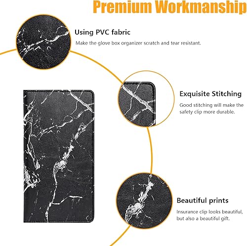 Miniatura 9 de Soporte para registro y seguro de automóvil, organizador de cuero para guanteras con cierre magnético, estuche de accesorios para compartimentos de
