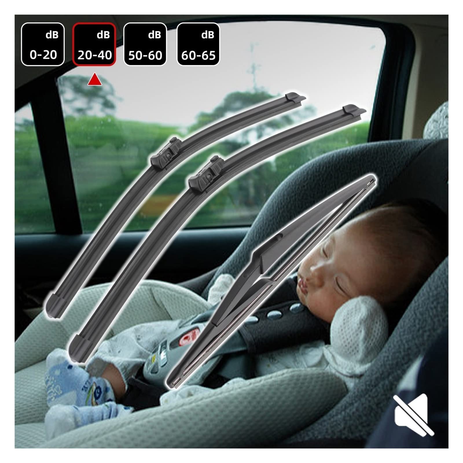 Escobilla Limpiaparabrisas Delantera Coche Para P&eugeot para MK1 3008 2008 2009 2010 2011 2012 2013 2014 2015 2016 30 "+ 28" + 12 "limpiaparabrisas delantero y trasero.