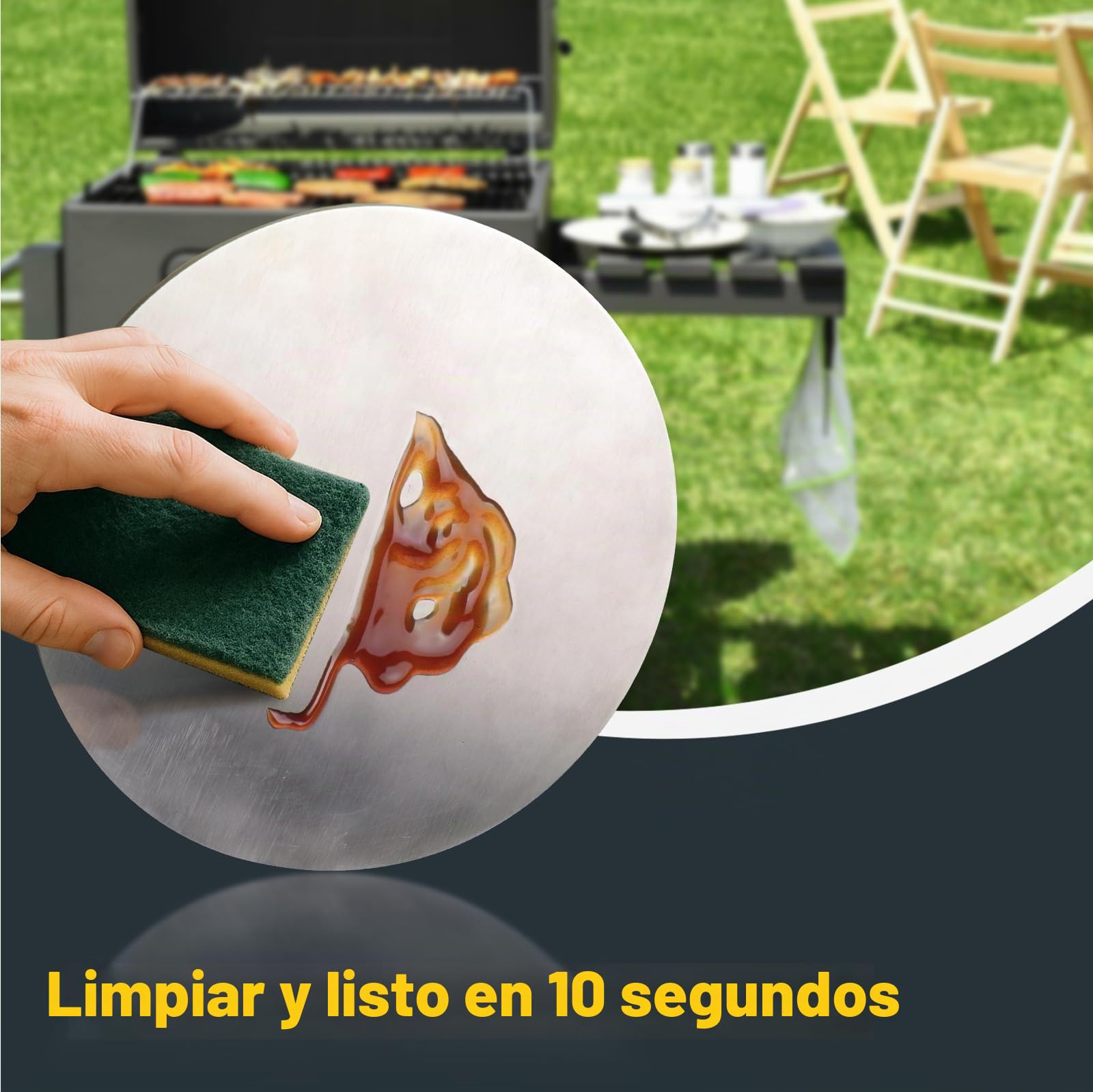 Prensa para hamburguesas de acero inoxidable, 17 cm, 1000 g, aplastador de hamburguesas, aplastador de carne para bistec