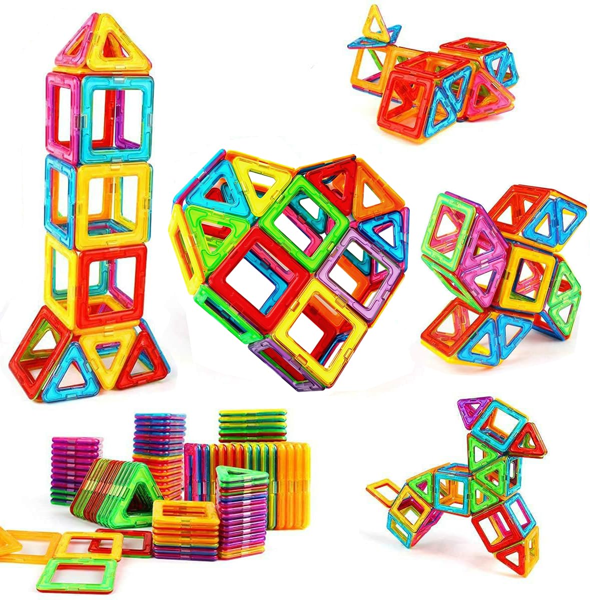 Magnetic Blocks Building Toys for Kids, Magnetic Tiles STEM Kit Educational Stacking Blocks Toys for Boys and Girls(X20)