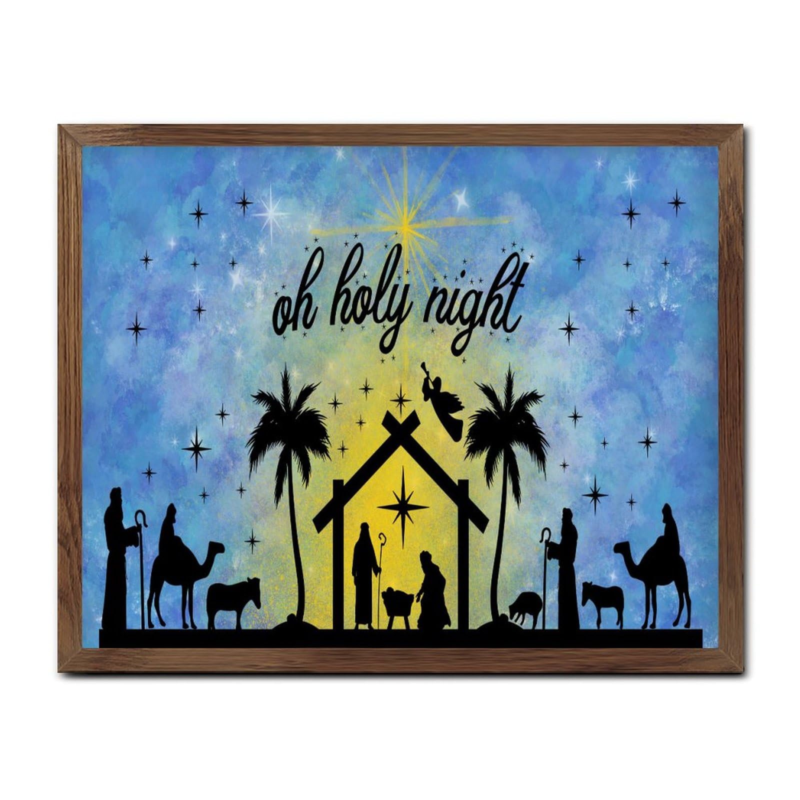 Panneau en bois Merry Christmas déco murale chrétienne